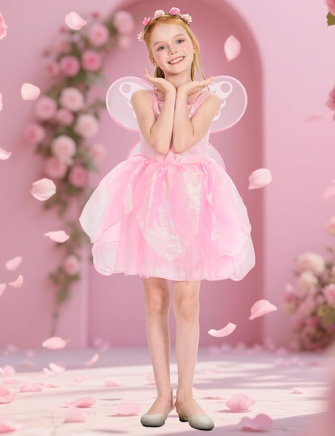 Disfraz de Hada para Niñas Vestido Princesa Alas Tutu miniatura 5