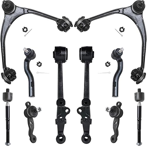 Miniatura 31 de Detroit Axle - Kit de suspensión frontal de 10 piezas para Chevy Trailblazer GMC Envoy XL Buick Rainier 9-7X Ascender, inferior y superior, 4 brazos