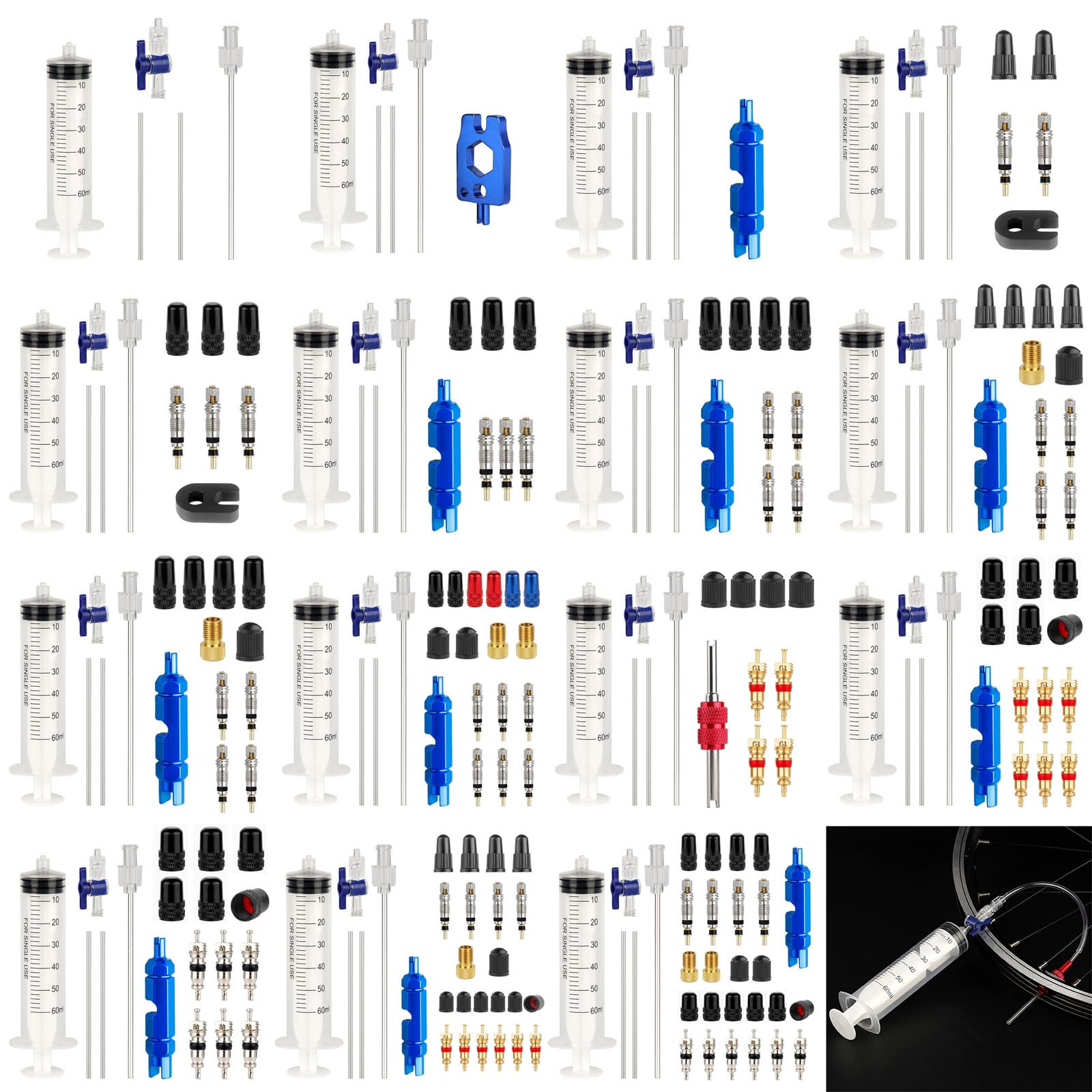 CHENZILIN Road Bike Tire Repair Kits Bicycles Tubeless Tire Liquid Injections Tool Tire Tubeless Sealant Injectors Bike Repair Too