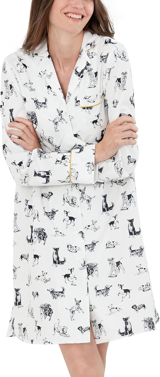 Joules Womens Leila Nightshirt - Cream 