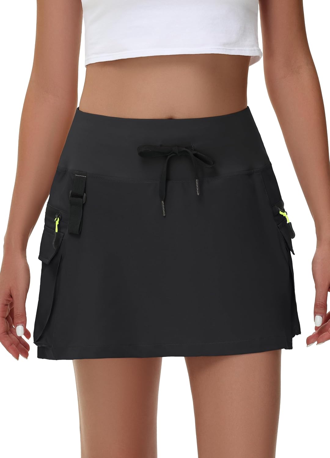 JWM Women's Hiking Skorts Skirts with Zipper Pockets Cargo Golf Quick Dry Tummy Control High Waisted Dressy Casual Skort