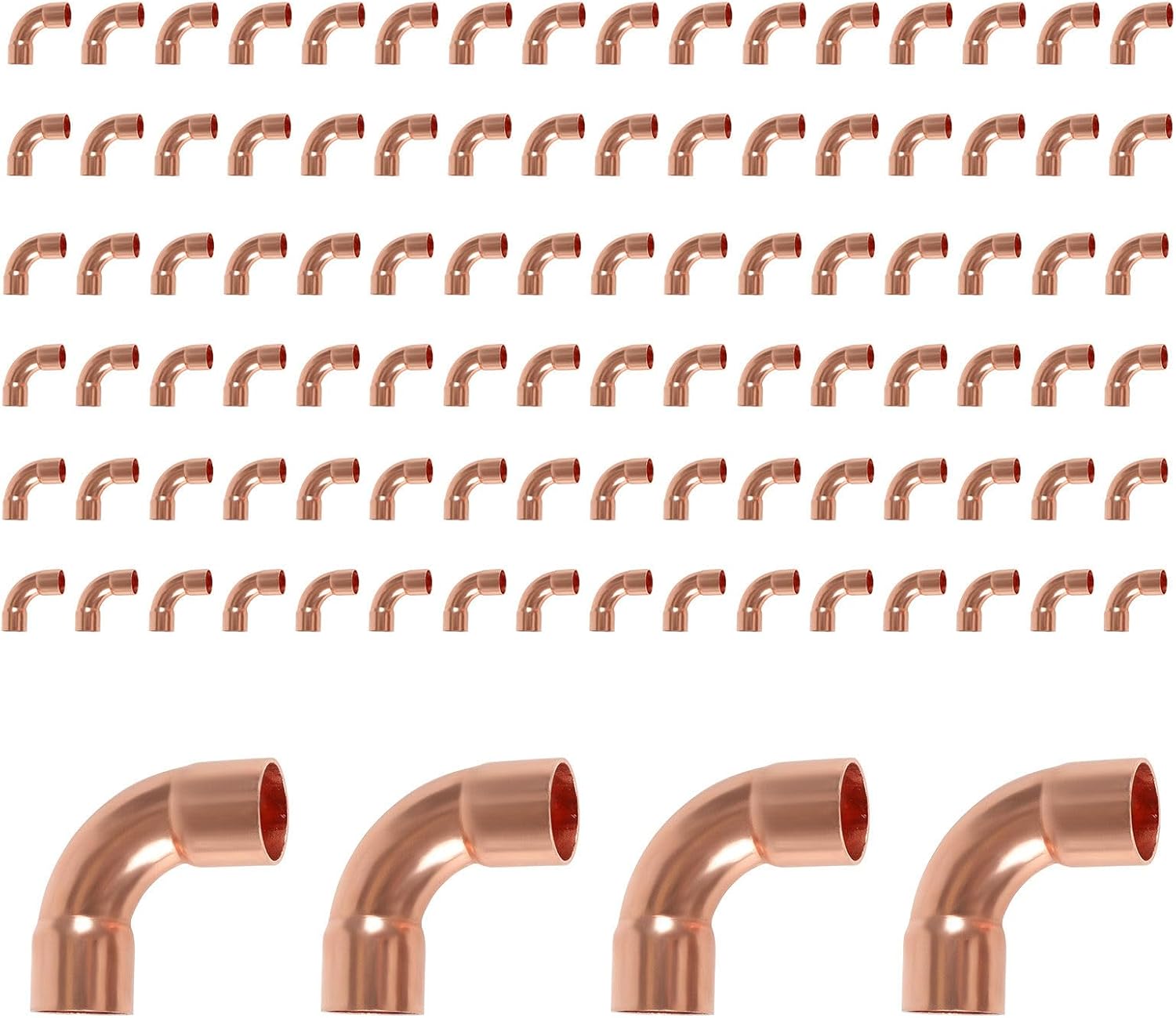 10 Pcs Seelink Copper Fittings, 5/8" C x C Long Radius 90 Degree Elbow with Sweat Solder Connection, for Residential and Commercial Pipe Tubing