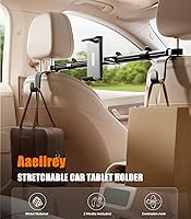 Vista 4 de Car Headrest Tablet Holder [Dual-Clamp Stability][360° Adjustable] Back Seat iPad Mount for Kids Road Trip, Compatible with 4.5–16.5" iPad