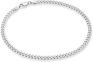 Sparkling Diamond Cut Cuban Link Anklet: Timeless Elegance for Women
