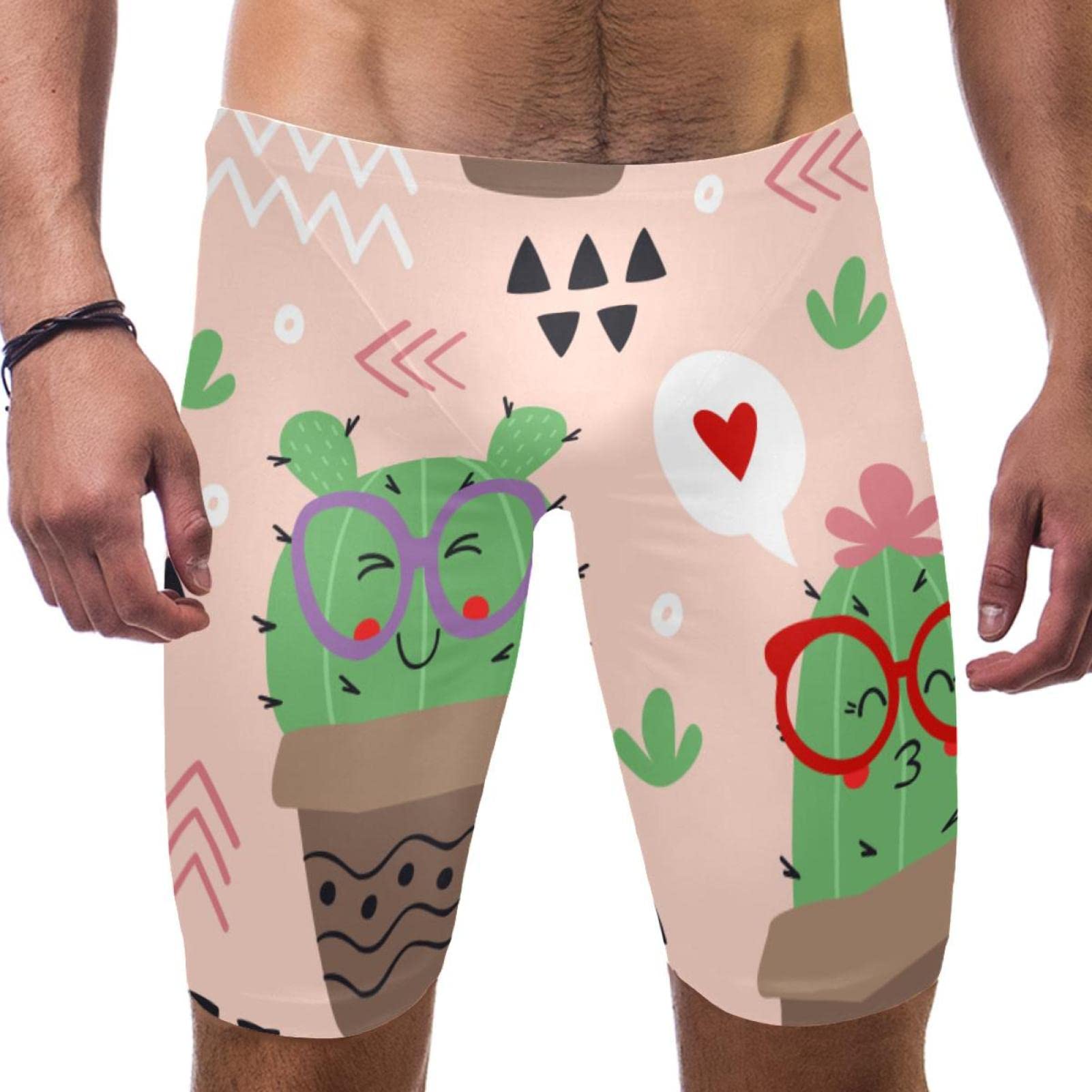 Pantalones cortos de natación de hombre HUI JIN SHOP Hello Cactus multicolor, talla S 7