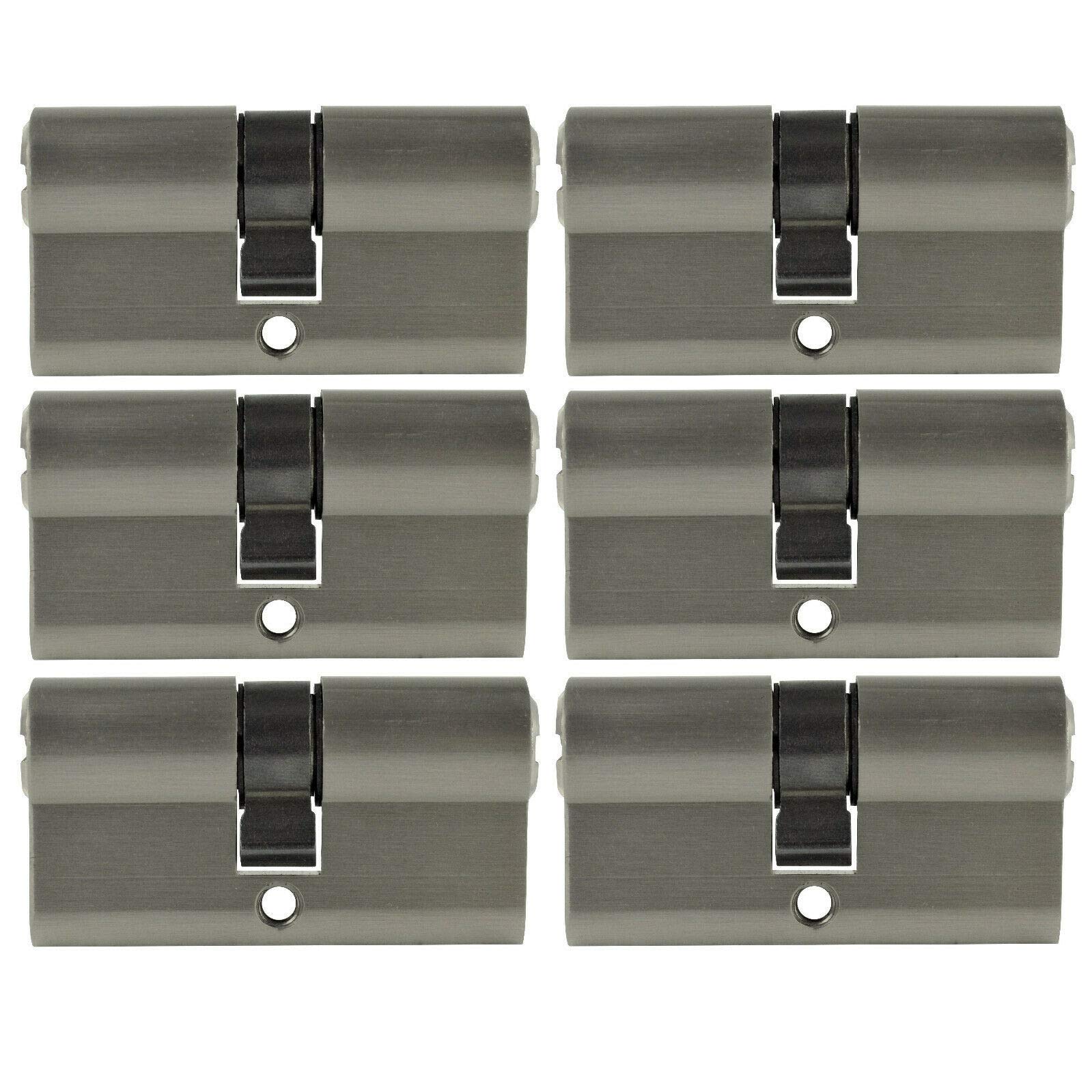 6x euro cylinder type door lock 35/35mm, keyed alike, with 30 reversible keys (35x35)