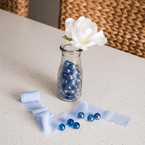 Miniatura 8 de Galashield Canicas para jarrones  Rellenos de jarrones de vidrio a granel  Cuentas de vidrio para jarrones, mármol redondo azul índigo, 5 libras,