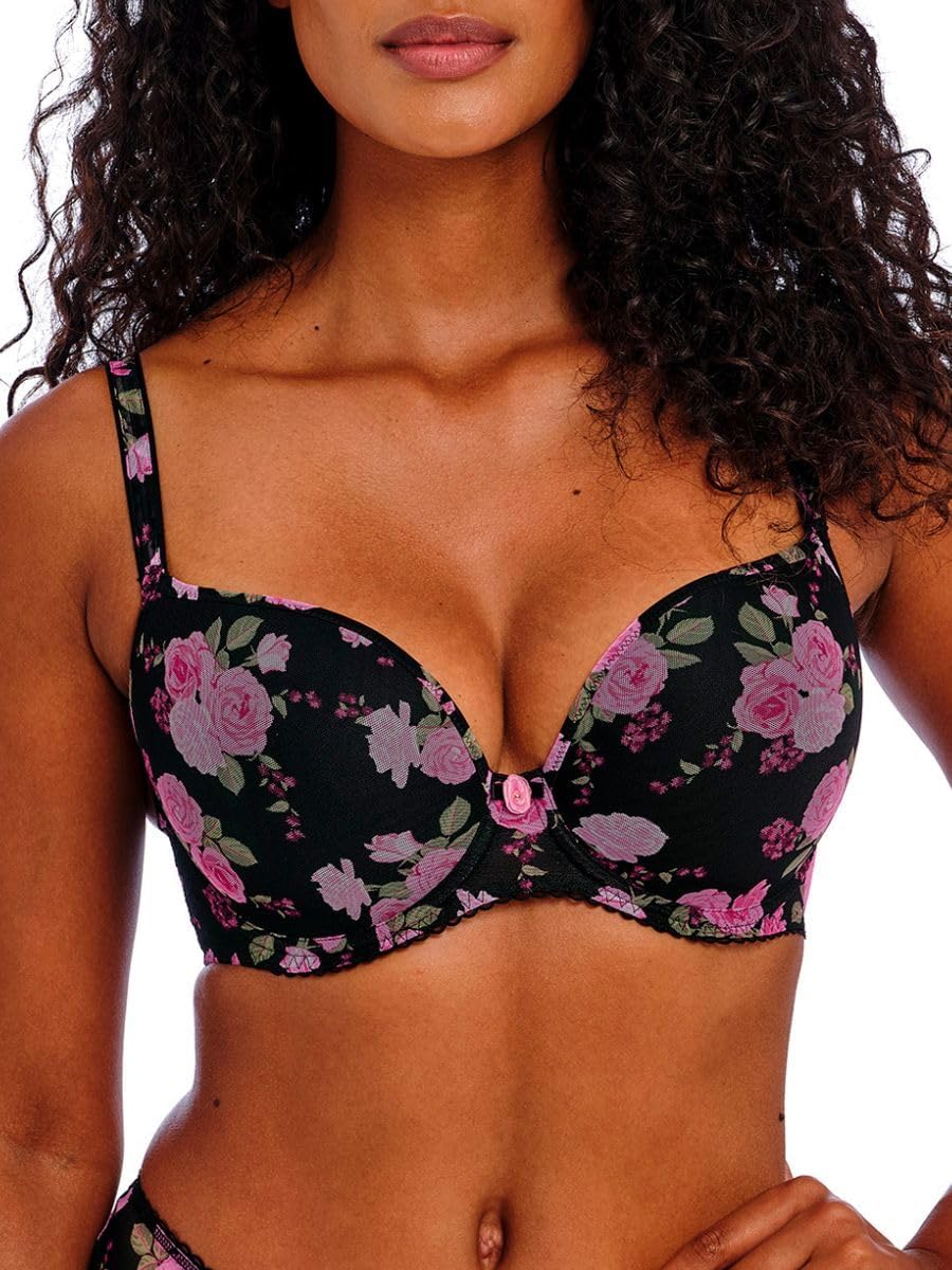 Freya Womens Rose Blossom Underwire Molded Plunge T-Shirt Bra