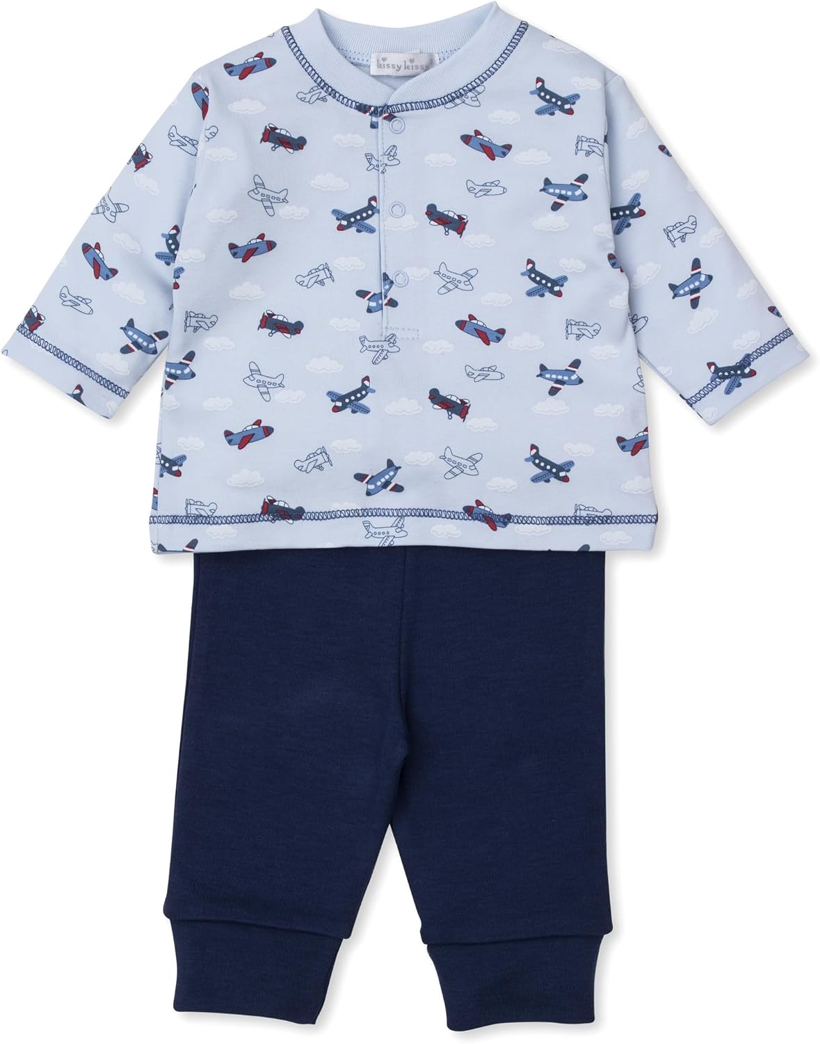 kissy kissy Baby Boys Infant Sky-High Planes Pant Set