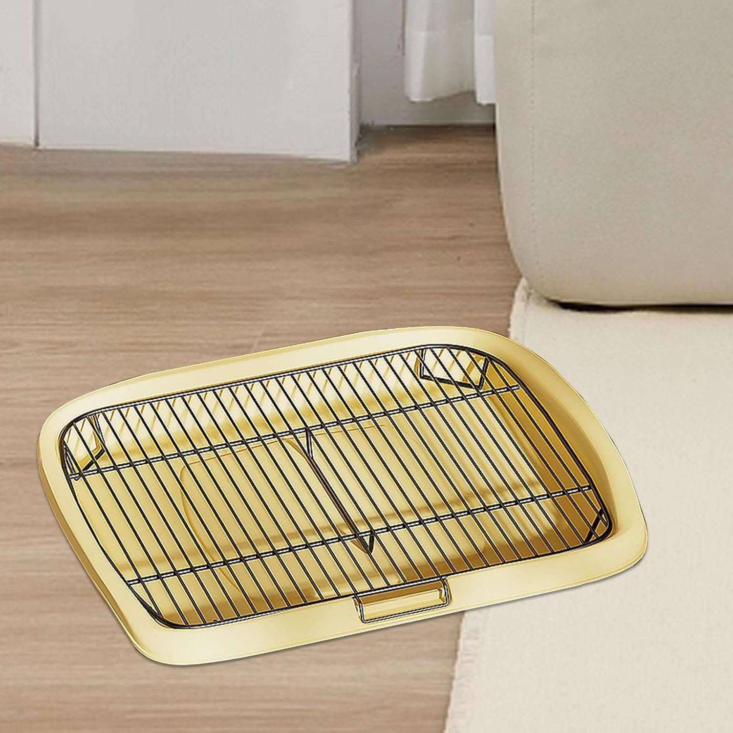 Dog Potty Tray for Small and Medium Breeds - Indoor Training Solution, Yellow XL
