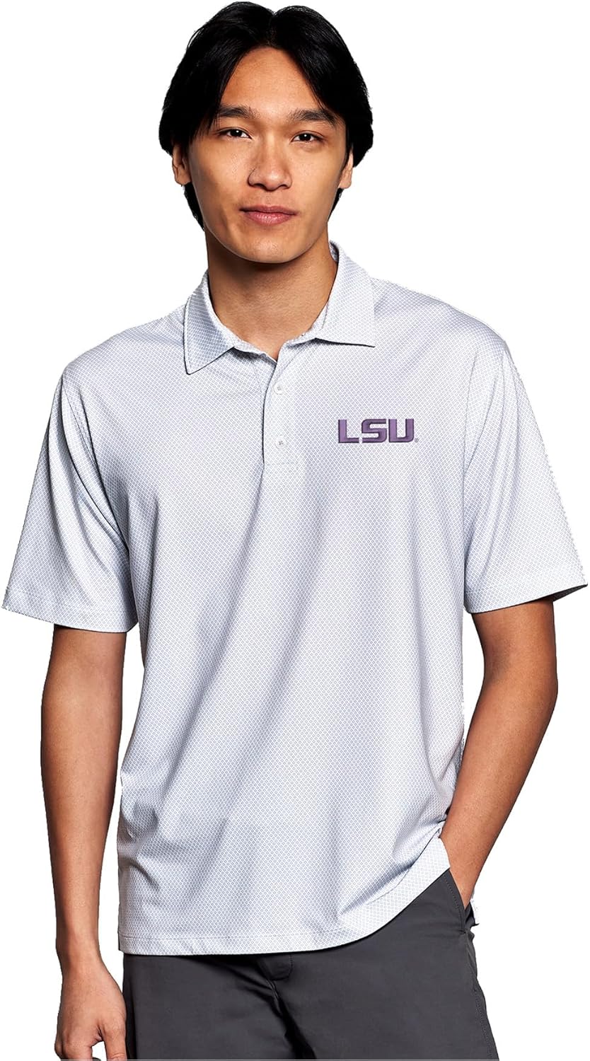 Vantage Apparel NCAA Mens Collegiate Premium Moisture Wicking Stretch Fit Diamond Print Polo