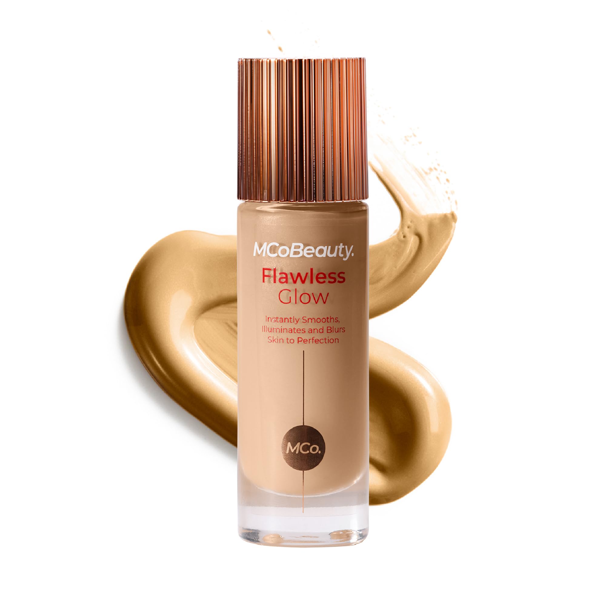 MCoBeauty - Flawless Glow Luminous Skin Filter - 4 Medium Shade - 4-in-1 Multi-Use Formula that Contains Squalane - Includes Doe Foot Applicator - Liquid Illuminator