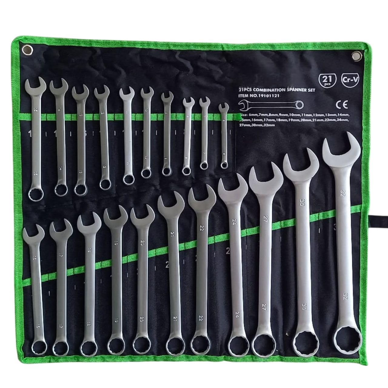 maryse Set 26 Chiavi Combinate Fisse e a Stella (Anello) - Misure 6-32mm con Comodo Astuccio in Panno - Acciaio Cromo Vanadio - Kit Professionale Completo per Meccanica, Auto, Moto, Bricolage