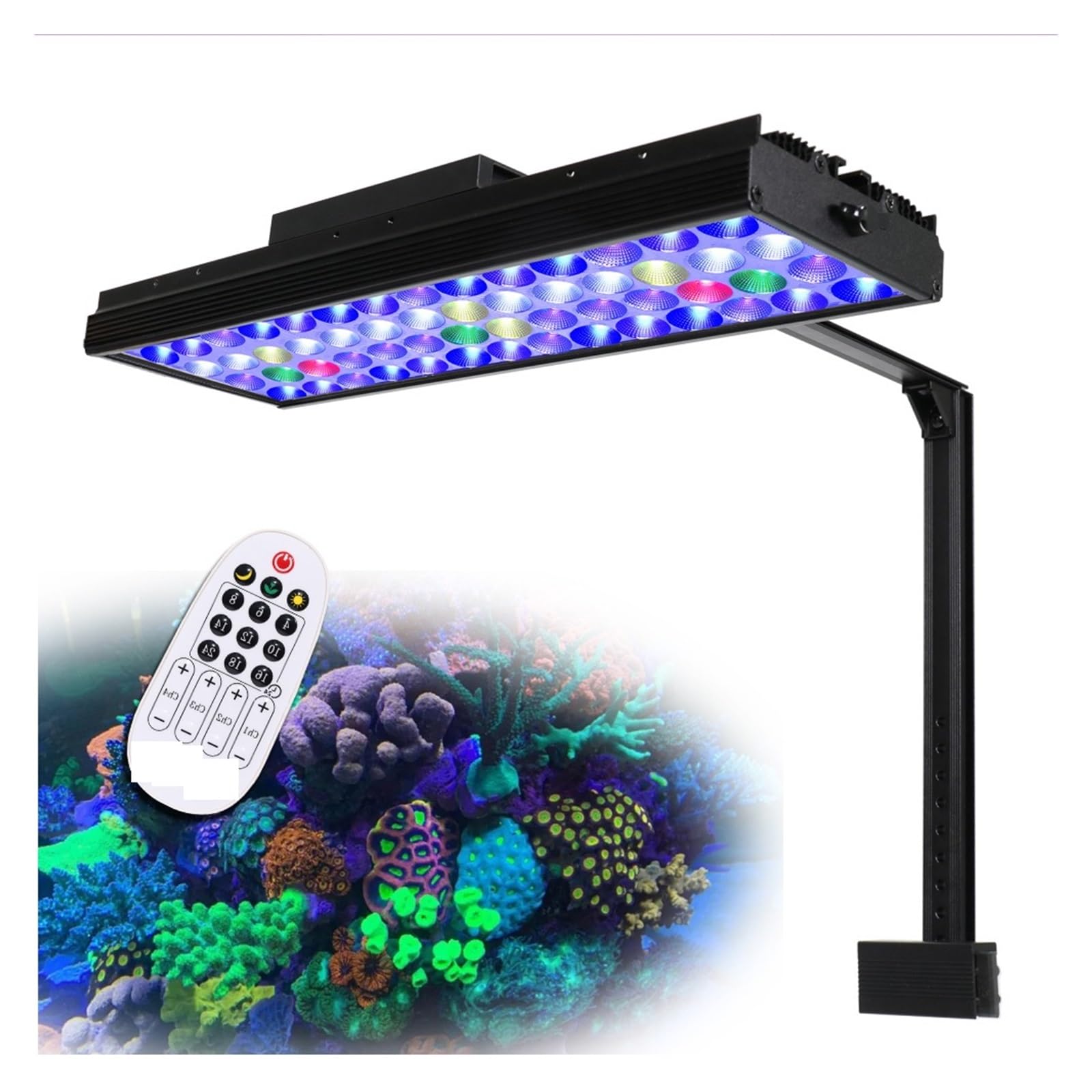 Lampa Akwariowa, Światło do akwarium sterowanie czasowe Led akwarium morskie lampa do akwarium dla 60cm/24 "rafa koralowa SPS/LPS akwaria i akwaria(S40 with hang kit)
