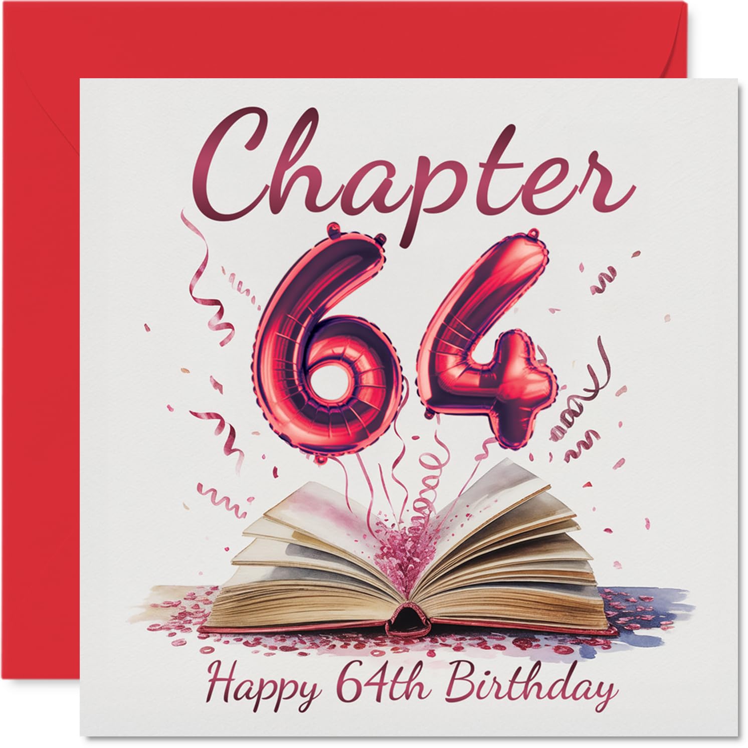 64th Birthday Cards for Women Men - Start of Another Chapter - Happy Birthday Card for 64 Year Old Woman Man Cousin Nanny Grandma Uncle, 145mm Bday Greeting Cards