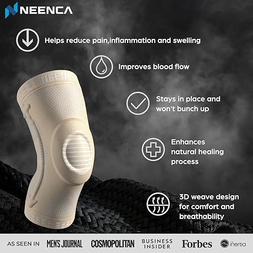 Miniatura 89 de NEENCA - Rodillera profesional de compresión, almohadilla de rótula, estabilizador lateral, para desgarro de menisco, ligamento anterior cruzado