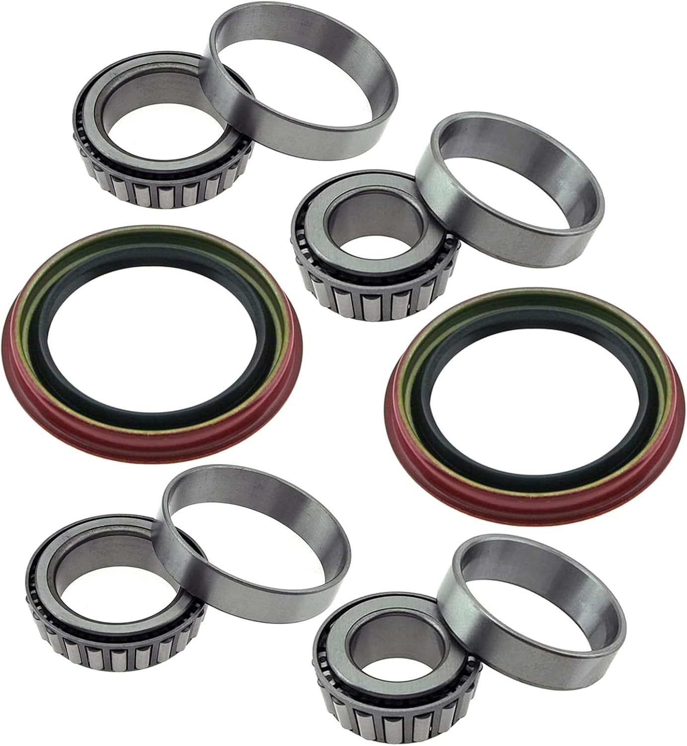 6pcs Front Wheel Hub Bearing & Seal Kit Replacement for 1973-2004 Ford E-100 E-150 Econoline Club Wagon E-350 Econoline E-150 Club Wagon F-100 F-250 Pickup OE# WTA13 & WTA12 & WS4148