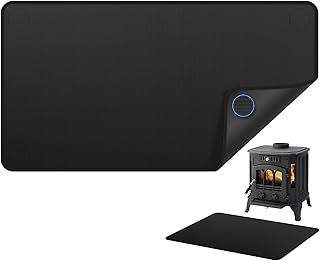 Fireplace Mat - 25"x39" Double-Sided Fireproof Waterproof Hearth Rugs with Non-Slip Backing, Fire Resistant Under Grill Mat Wood Stove Fire Pit Mat