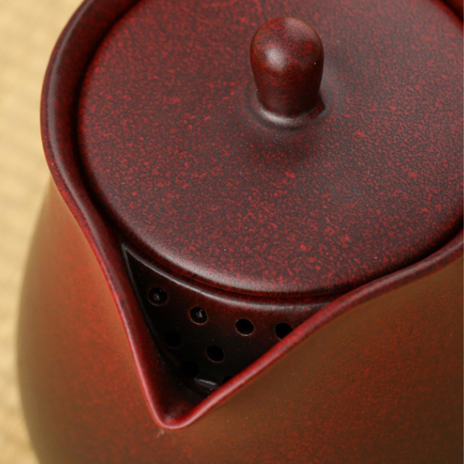 Teiera in ceramica da 1000 ml, in porcellana, con filtro e manico per foglie di tè sfuse, perfetta per campeggio, picnic e uso esterno