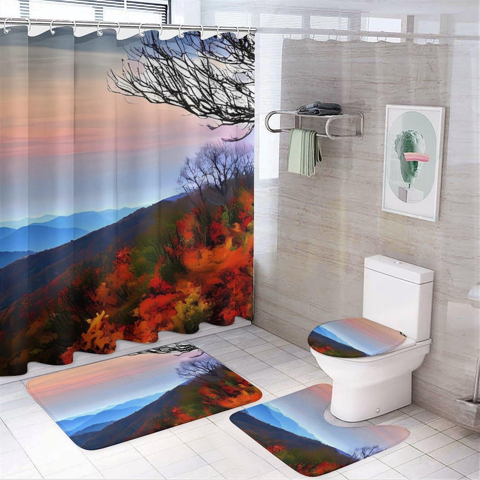 Rideau de douche Blue Ridge Mountains pour une salle de bain moderne