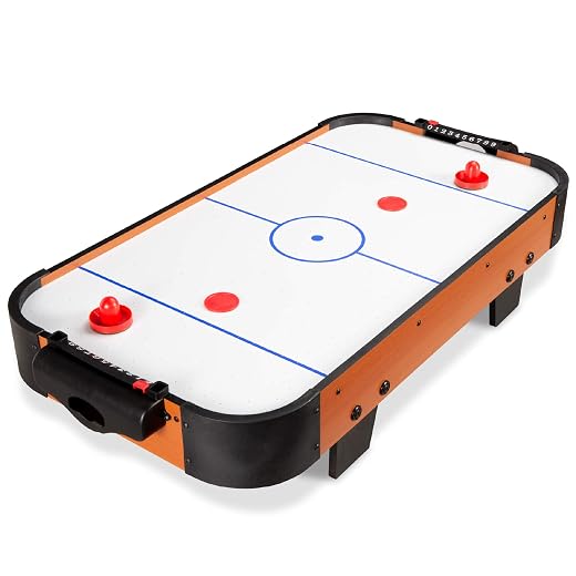 Best Choice Products 40in Portable Tabletop Air Hockey Arcade Table for Game Room w/ 100V Motor, Electric Fan, 2 Strikers, 2 Pucks