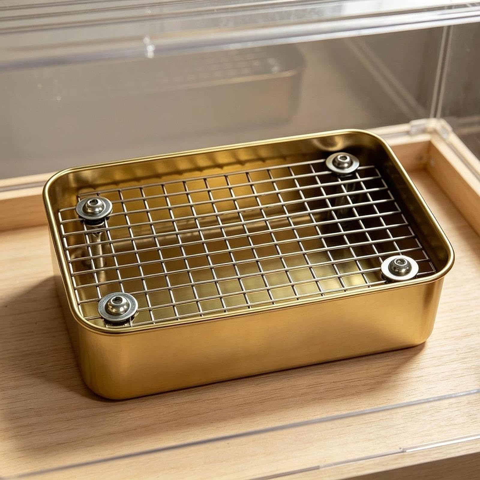 Colcolo Lettiera Riutilizzabile per Conigli con Griglia Antiscivolo, Accessorio per Piccoli Animali Come Furetti E Altri Animali, S Gold