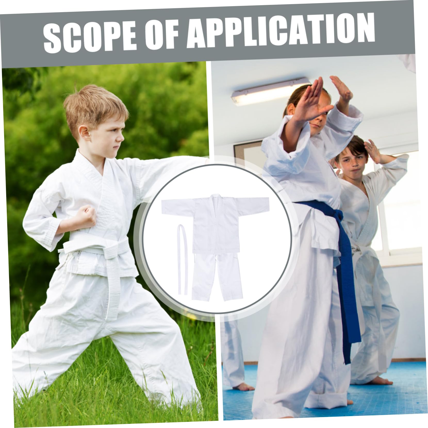 Kimono de Karaté Adulte et Adolescent, Tenue D’entraînement Blanche en Mélange de Coton, Confortable et Élastique pour Arts Martiaux