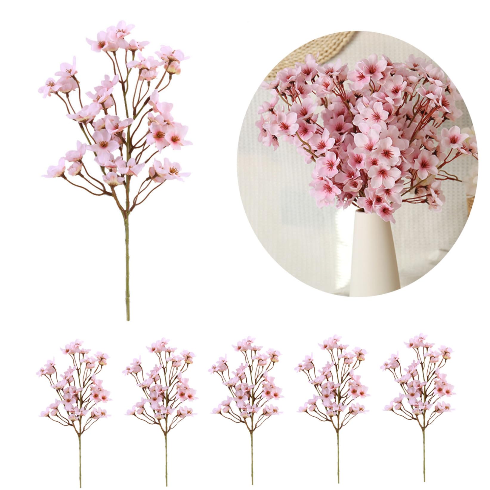 Branches de fleurs de cerisier artificielles au toucher réel premium