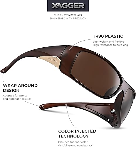 Miniatura 8 de Xagger Gafas de sol deportivas polarizadas para hombre con montura TR90