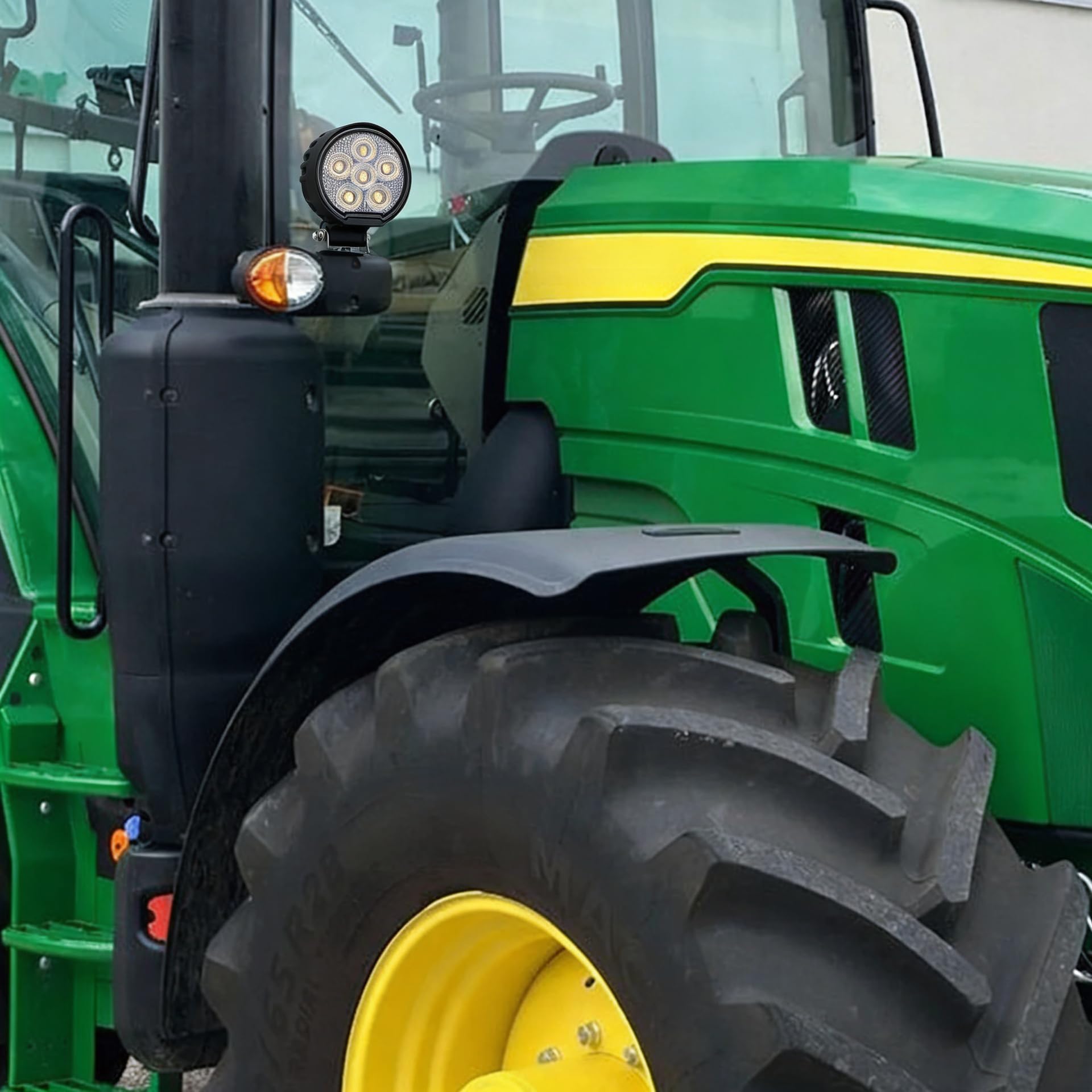 Arbeitsscheinwerfer LED 12V 24V für Traktor LKW Bagger, Rundes LED Arbeitslicht 24W 2400 Lumen Flutlicht, IP68 Wasserdicht, ECE R10, Aluminium Gehäuse, 6000K Kaltweiß
