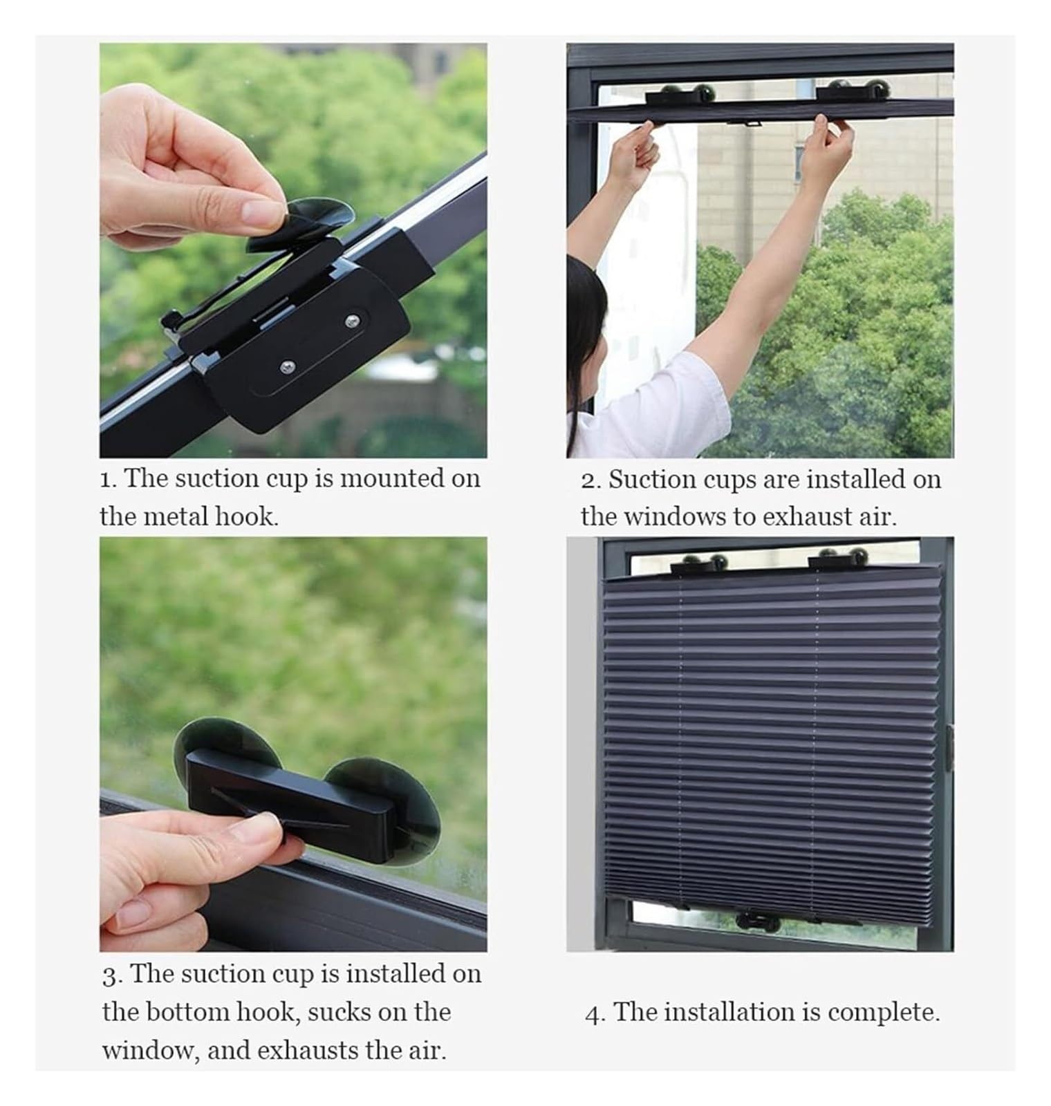 Wysuwana osłona przeciwsłoneczna na balkon, Sunshade Roll Up Blinds, Blackout Roller Shades Without Drilling(60x145cm/23.6 * 57in)