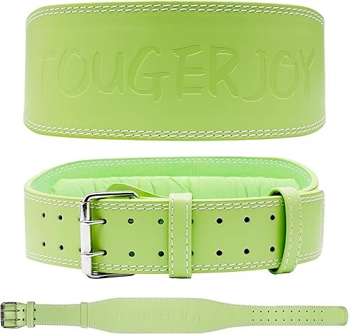 Cinturón de cuero para levantamiento de pesas para mujeres y niñas, cinturón de soporte lumbar acolchado de 4 pulgadas para entrenamiento de