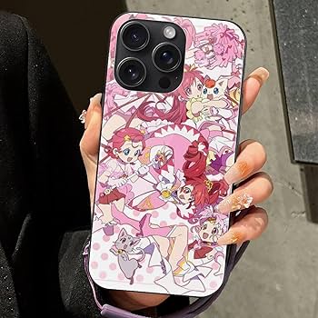 Amazon.co.jp: おジャ魔女どれみ IPhone15 スマホケース ガラス