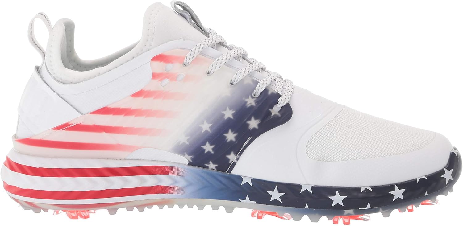PUMA Men's Ignite Pwradapt Caged Stars and Stripes Golf Shoe