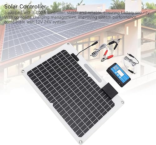 Miniatura 6 de Conjunto de panel solar portátil de 100 W de 18 V, cargadores de panel solar plegables, cargador solar de 12 V 24 V, doble USB, paneles solares a