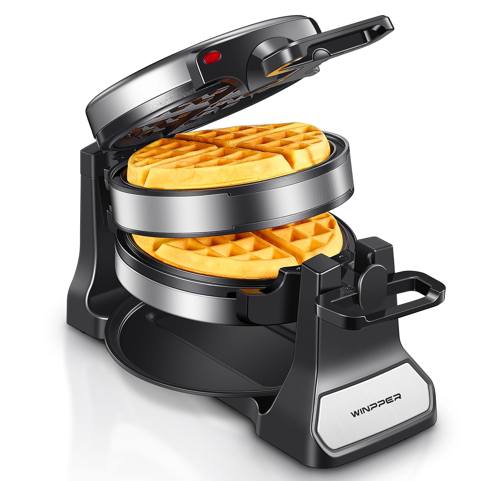 WINPPER Double Belgian Waffle Maker, 1400W Rotating Flip