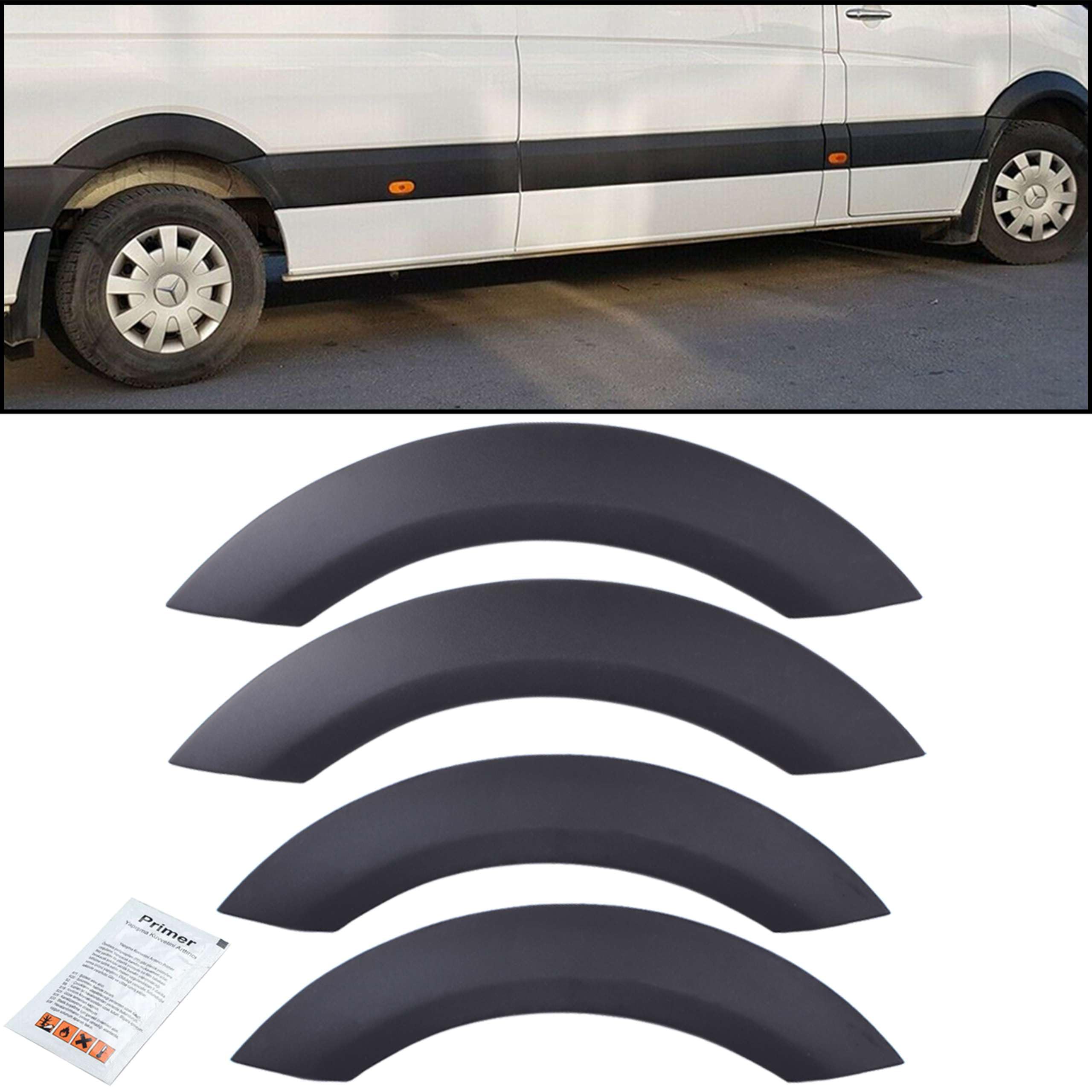 INLY 4 Piezas Revestimientos de Pasos de Rueda ABS Extensiones de Guardabarros Guardabarros Pasos de Rueda Compatible con Sprinter W906 (2006-2018)