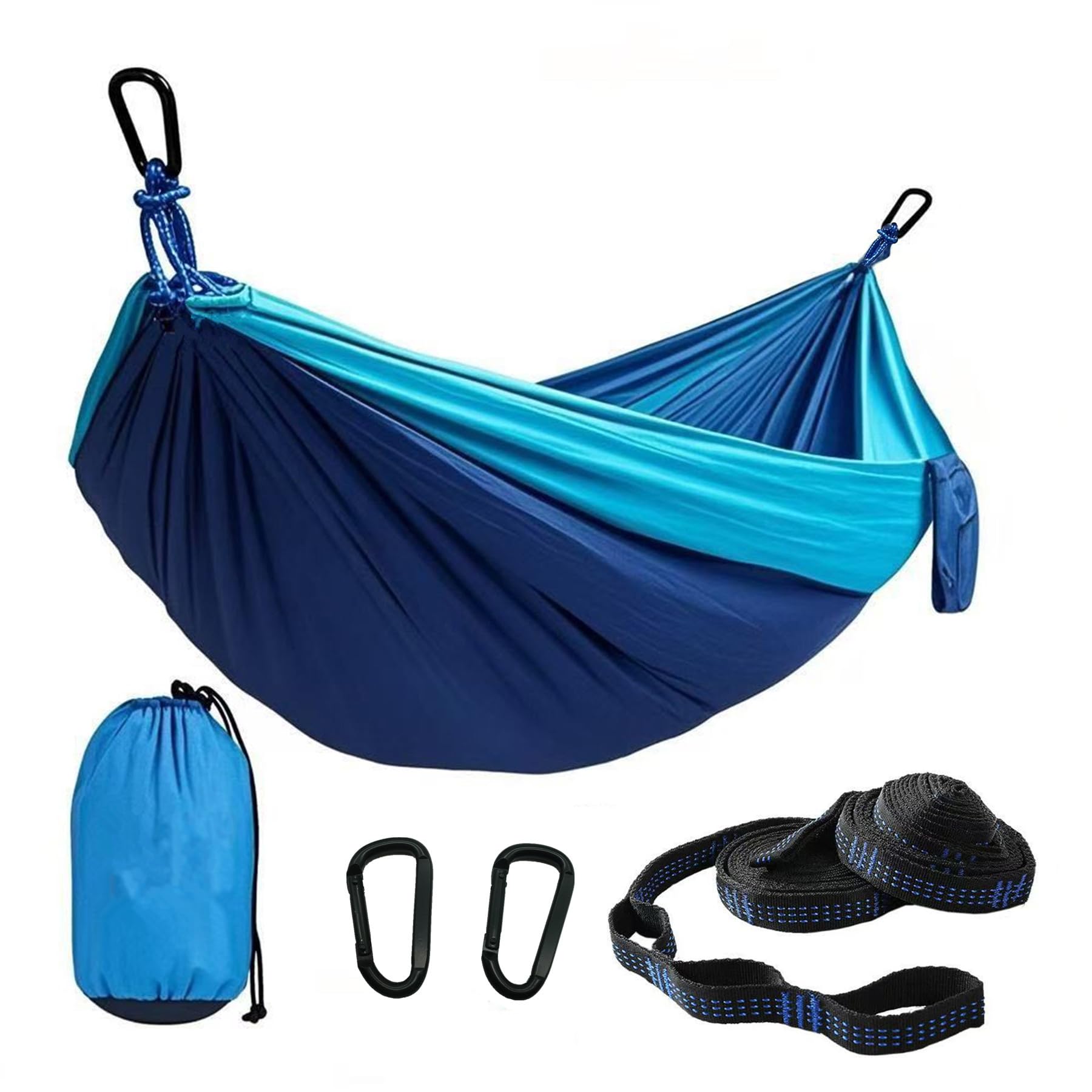 Camping Hammocks, Double & Single Hammock with Tree Straps,Portable Lightweight Parachute Nylon Camping Gear for Outside Hiking Beach Backpack