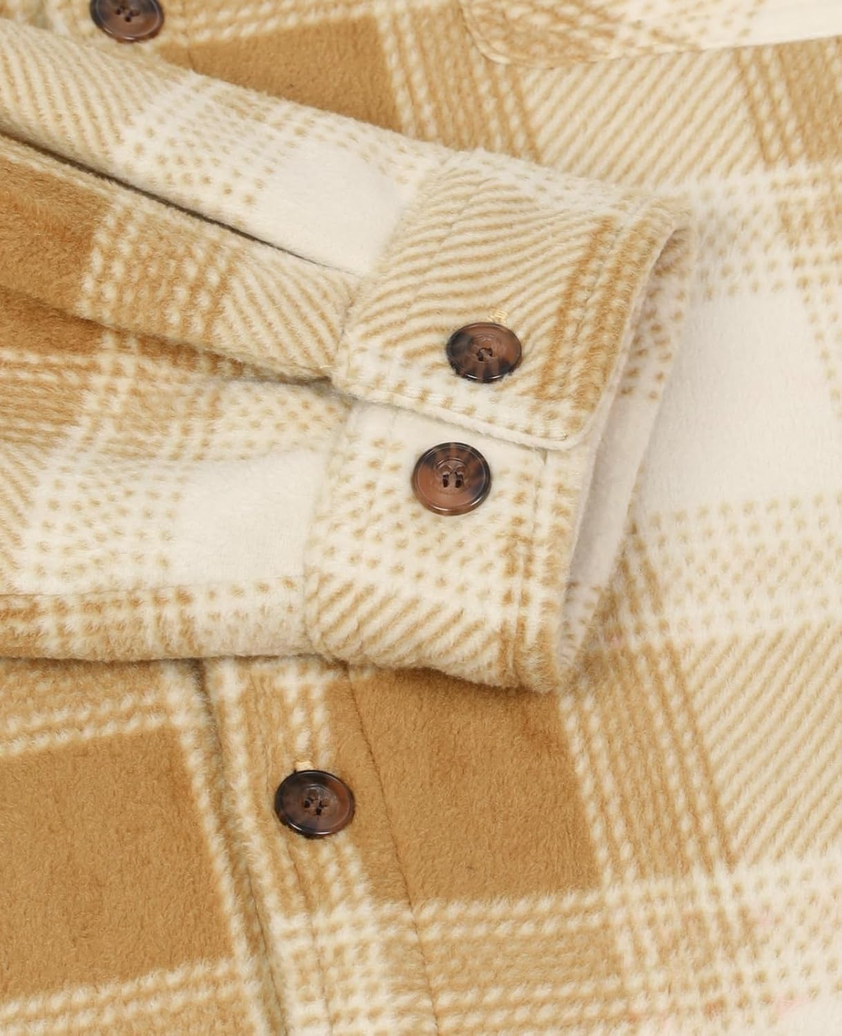 ThCreasa Mens Sherpa Fleece Lined Flannel Shirt Jacket Warm Button Down Plaid Shirt-Jac - Image 5