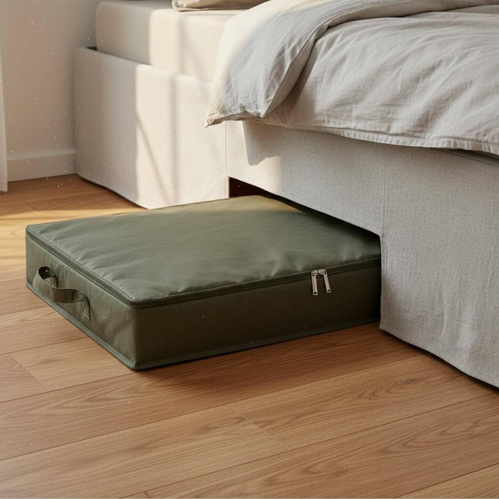 Qianly Organizer sotto Letto Salvaspazio Contenitore Sottoletto in Tessuto Grande Capacità Contenitore Pieghevole in Tessuto per sotto il Divano, Armadio, color to 3, 60x45x20cm