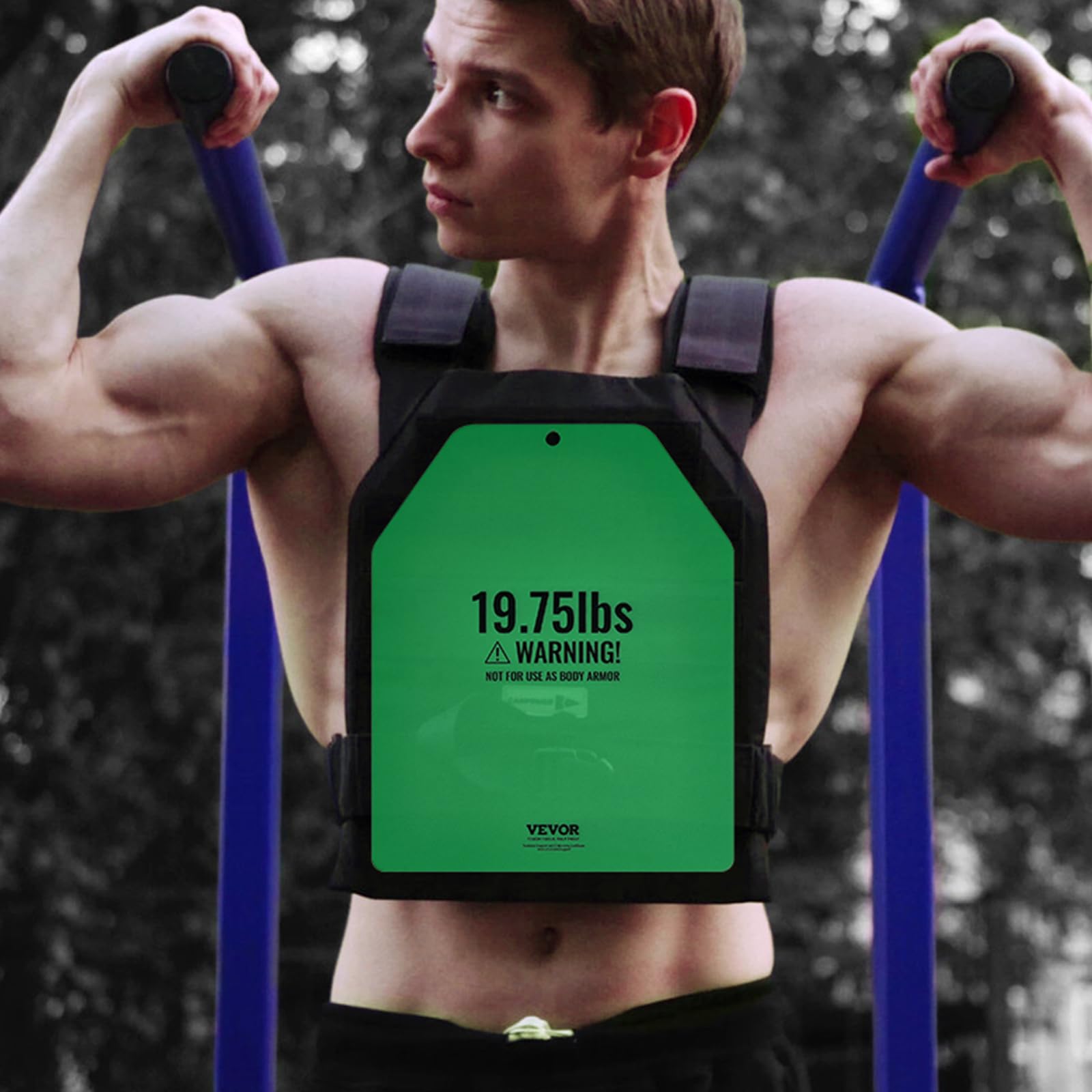 VEVOR Plaques lestées pour gilet lesté, paires de 8,97 kg, plaques de poids pour gilet, en acier de qualité supérieure, coupe ergonomique profilée WOD pour la musculation, la course à pied, le fitness