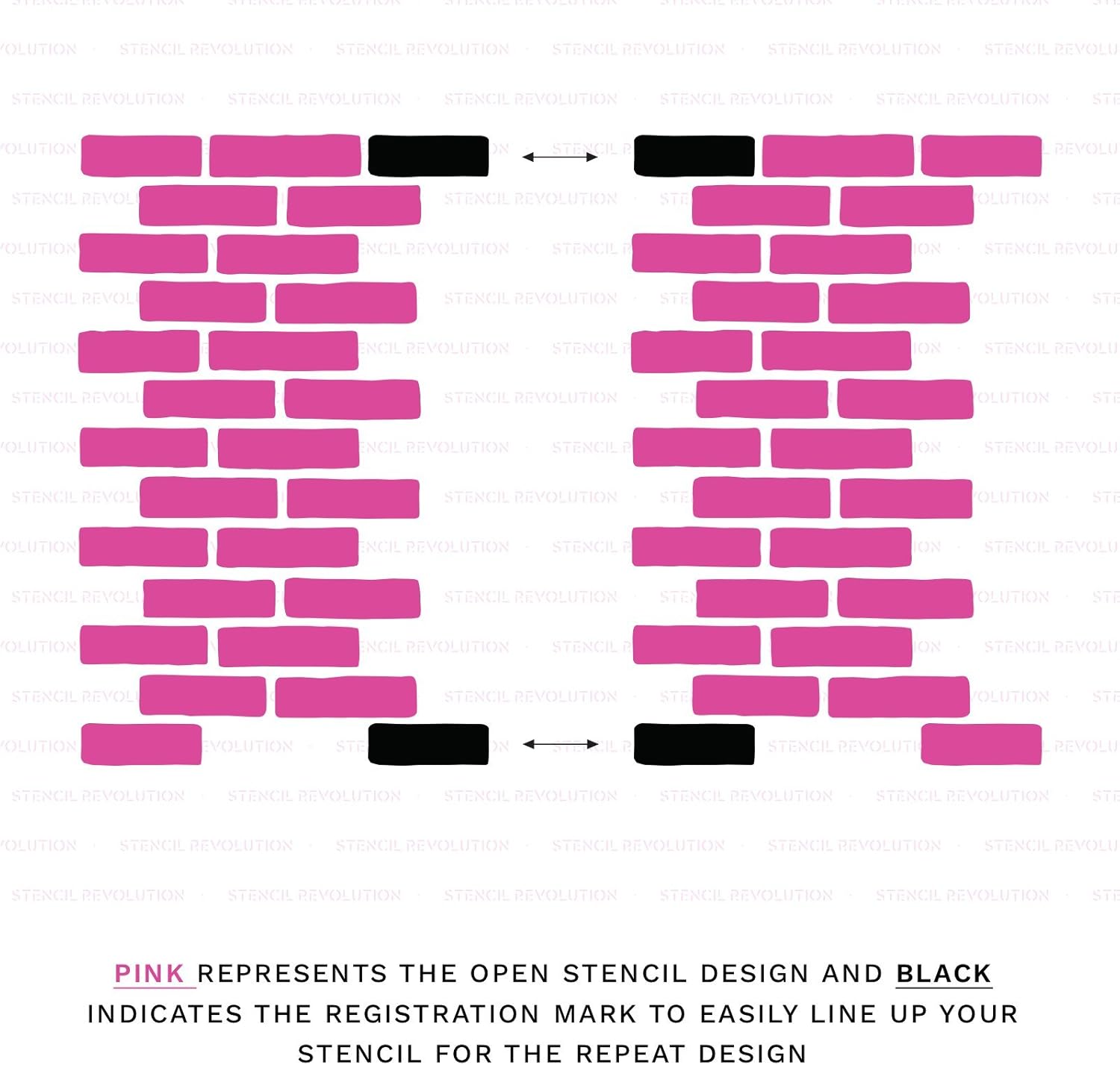 Brick Stencil - Brighten Up Your Home - Wall Stencil for Painting, Brick Design