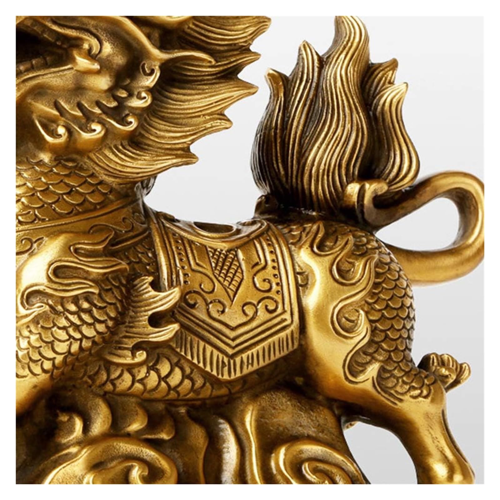 RLKHXBS Tabletop Feng Shui Chi Lin/Kei Loon/Qi Lin Kirin Statue Ornaments, Puro Artigianato di Rame Kirin Furnings, per la Decorazione dell'ufficio Recensione della casa di congratulazioni, a ~