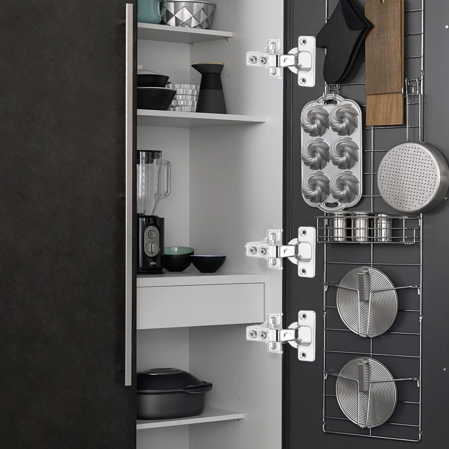 Rustless Steel Hydraulic Hinge Damper Buffer Cabinet Furniture Hinges Cupboard Thicken Soft Close Door Hinges