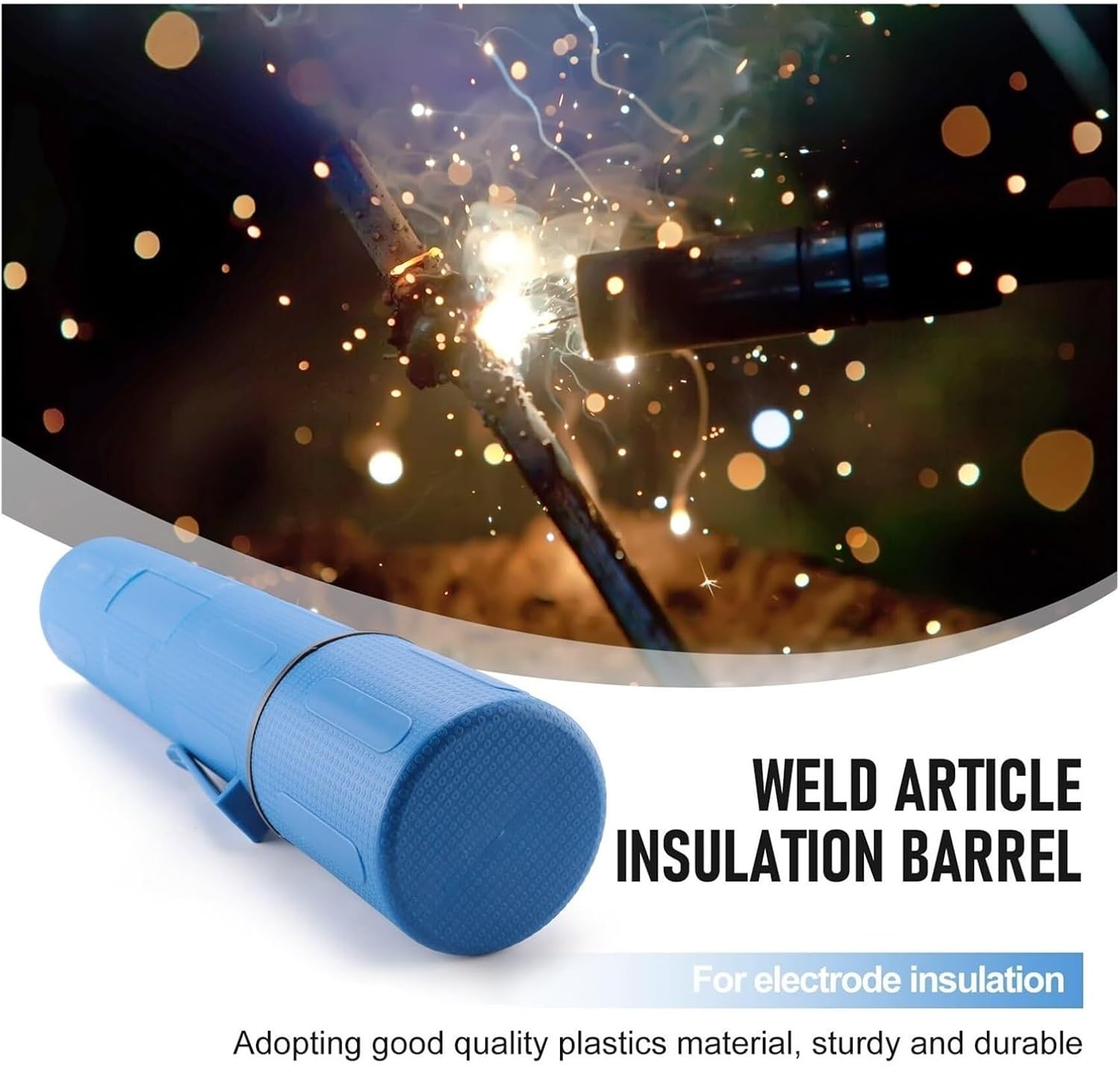 Welding Electrode Storage Tube Container, 10LB Capacity, Durable Plastic Material,适用于Electrode Insulation and Storage, Blue,