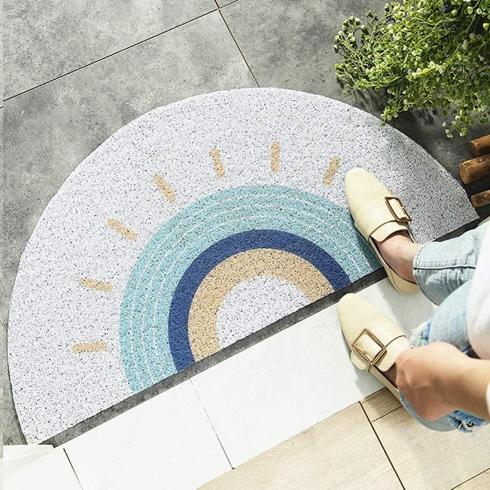 Tapis de chambre arc-en-ciel demi-lune pour réveil chaleureux