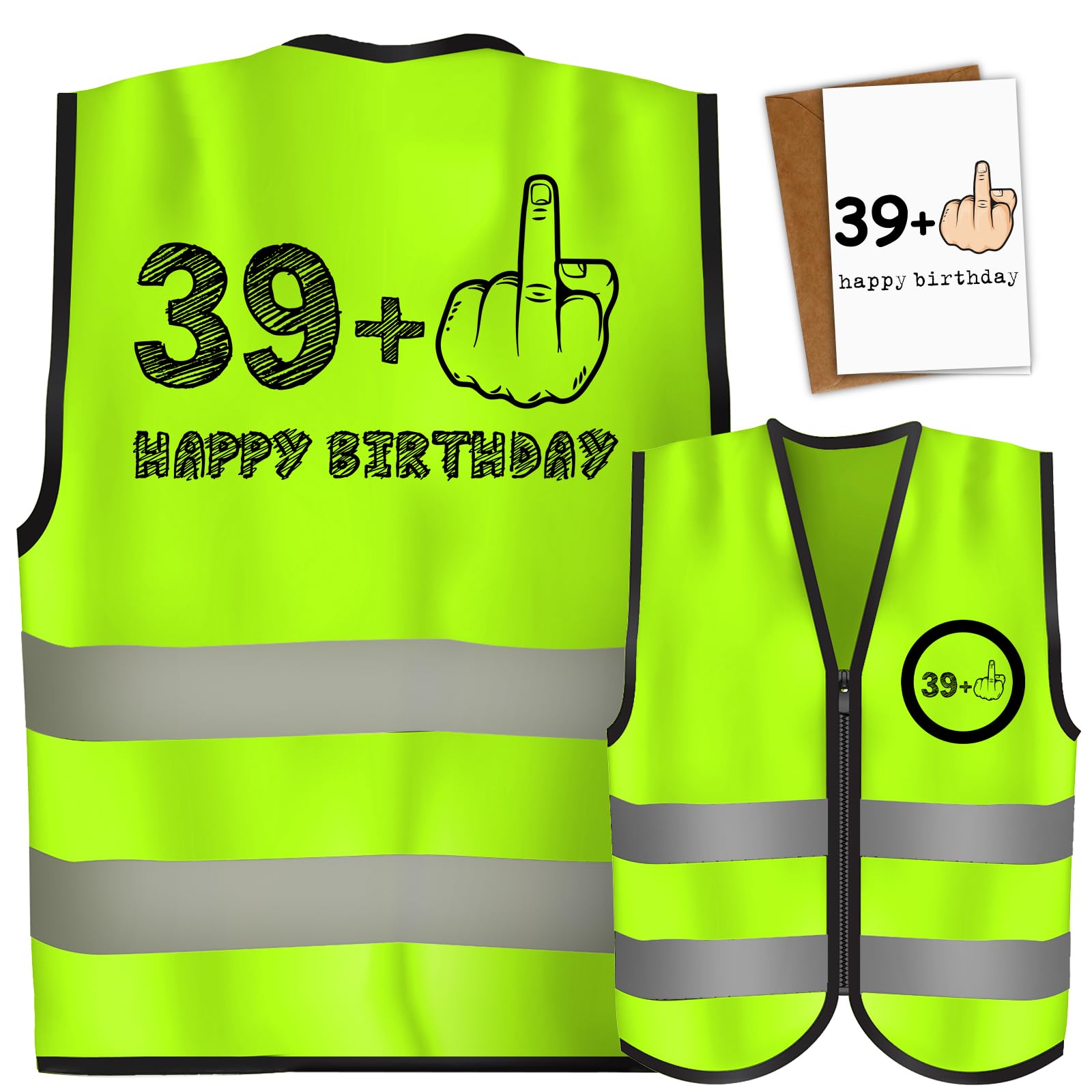 Giftota 40 Geburtstag für Männer und Frauen, mit Geburtstagskarte, Geburtstag Mann Geschenk, Geschenke Für Männer Geburtstag Weste, Lustige Geschenk Geburtstag, für Geburtstagsfeier, Mittelfinger