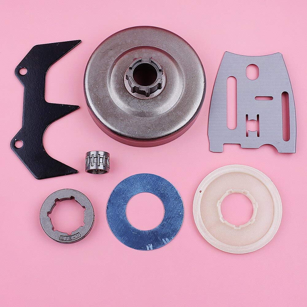 Accesorios Tambor de embrague 3/8 7 dientes llanta de piñón compatible con Husqvarna 272 268 266 66 61 barra placa parachoques Spike lavadora motosierra reemplazar parte (Color : China)