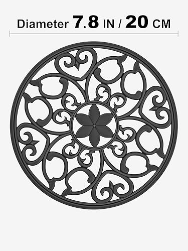 Miniatura 4 de SMARTAKE Juego de 3 tapetes de silicona para salvamanteles, multiusos, tallados, aislados, antideslizantes, duraderos, tapetes de cocina flexibles y