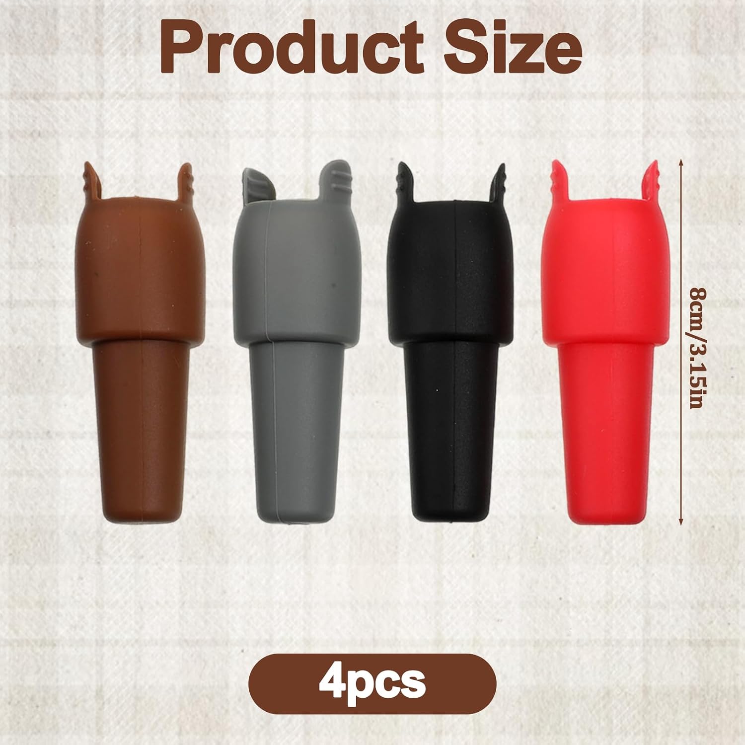 4 Pcs Silicone Wine Stopper Wine Bottle Stoppers for Glass Bottles